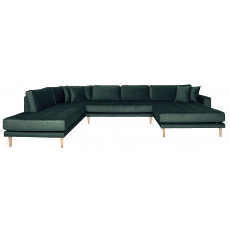 Carl Knudsen | Corner Sofa with Right Chaise Lounge | Dark Green Velvet