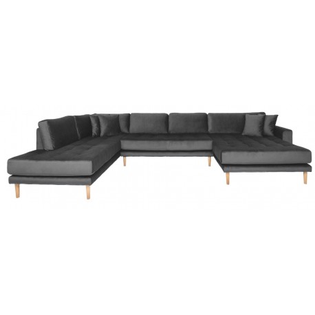 Carl Knudsen | Corner Sofa with Right Chaise Lounge | Dark grey Velvet