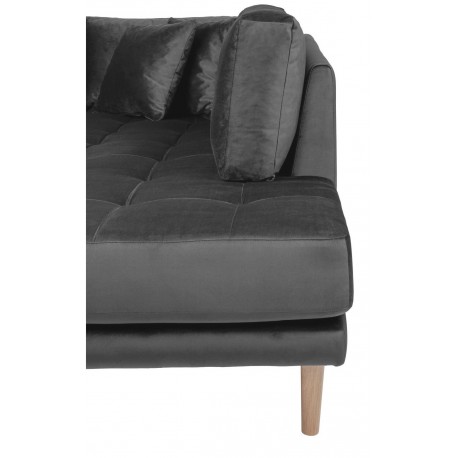 Carl Knudsen | Corner Sofa with Left Chaise Lounge | Dark grey Velvet