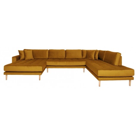 Carl Knudsen | Corner Sofa with Left Chaise Lounge | Mustard yellow velor