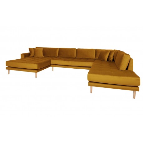 Carl Knudsen | Corner Sofa with Left Chaise Lounge | Mustard yellow velor