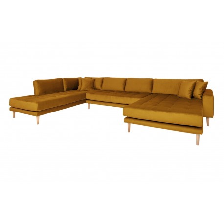 Carl Knudsen | Corner Sofa with Right Chaise Lounge | Mustard yellow velor