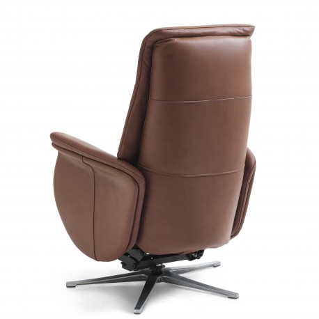 Bellahøj Armchair with Built-in Footrest and Lift Function | Cognac Semianiline leather