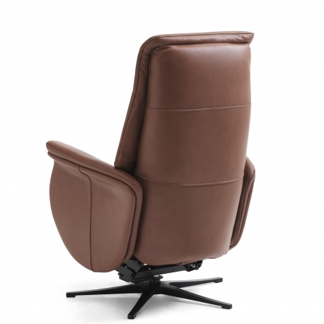 Bellahøj Armchair with Built-in Footrest and Lift Function | Cognac Semianiline leather