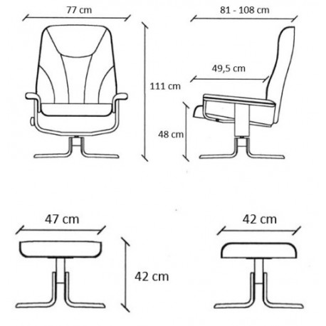 Fjord Leather Armchair incl. Footstool | Cognac