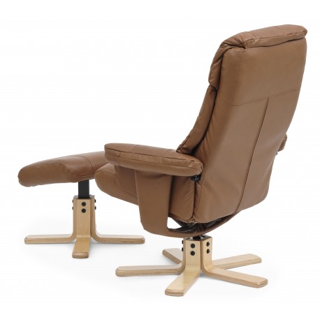 Fjord Leather Armchair incl. Footstool | Cognac