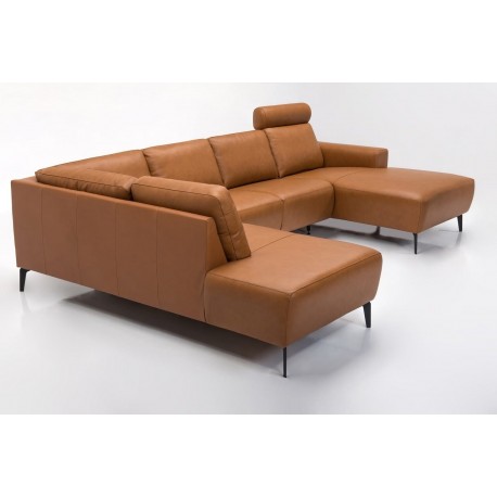 Copenhagen corner sofa with chaise longue Cognac - Right