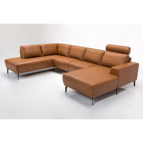 Copenhagen corner sofa with chaise longue Cognac - Right