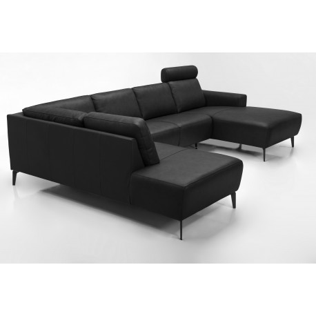 Copenhagen corner sofa with chaise longue Black - Right