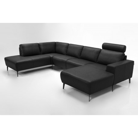 Copenhagen corner sofa with chaise longue Black - Right